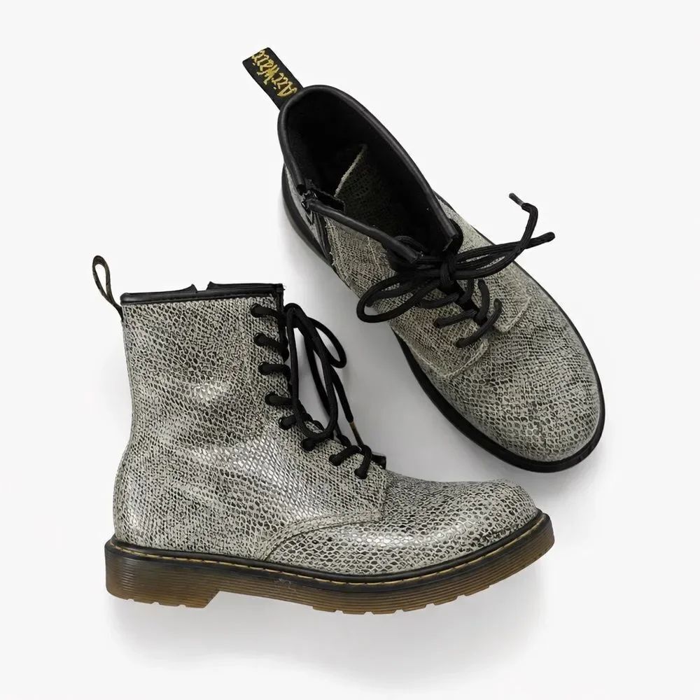 Dr Marten 1460 8 eye smooth boot snake skin grey and black size 37